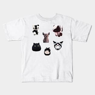 Goth Kawaii Plushies Sticker Pack Kids T-Shirt